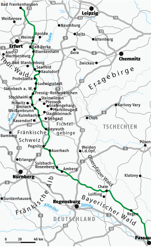 Mapa de Ruta, Ruta alemana de la cervez y los castillos | © Ferienstraßen.info