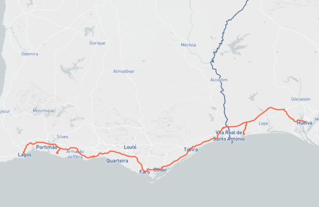 Mapa ruta del Algarve en autocaravana | © ALPS ALPINE Europe GmbH